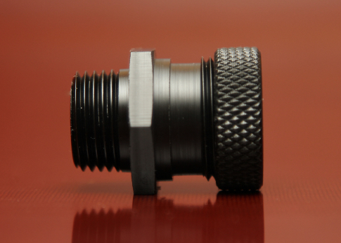 CNC Turned Black Nylon Connector used in underground cabling for the lighting industry.